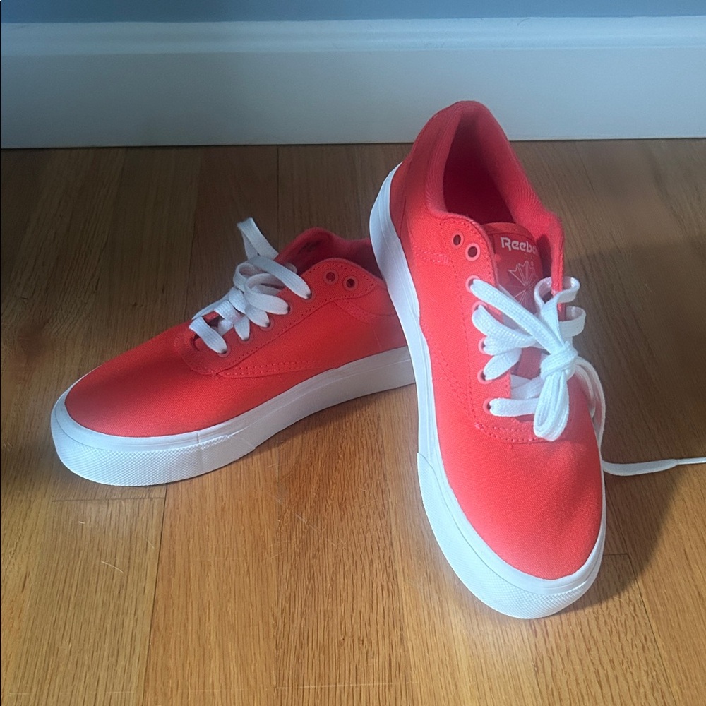 Reebok Bright Red Casual Shoes with White Accents